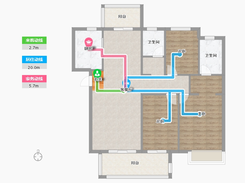 河南省-郑州市-中海天悦府8号楼,6号楼,1号楼,7号楼,9号楼124m²-100.10-户型库-动静线