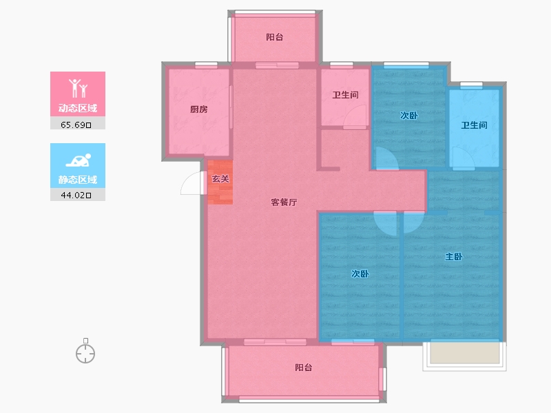 河南省-郑州市-中海天悦府8号楼,6号楼,1号楼,7号楼,9号楼124m²-100.10-户型库-动静分区