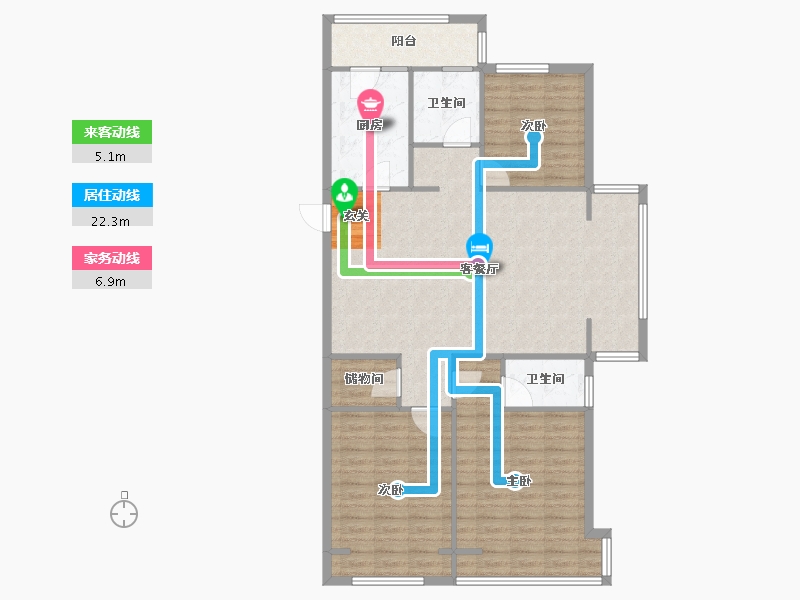 河南省-郑州市-碧桂园天玺1号楼,2号楼,3号楼,4号楼140m²-112.18-户型库-动静线