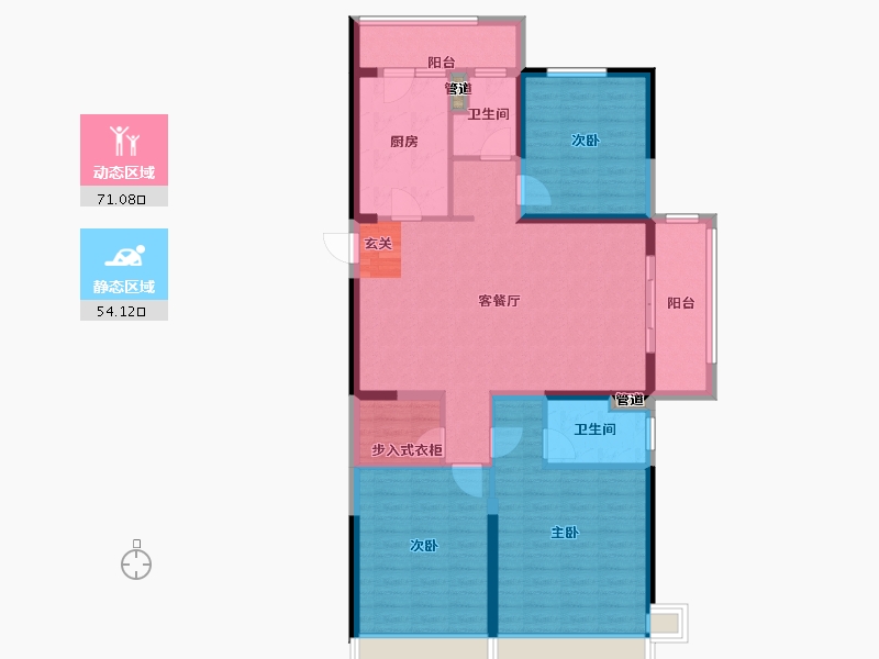 河南省-郑州市-碧桂园天玺1号楼,2号楼,3号楼,4号楼140m²-112.93-户型库-动静分区