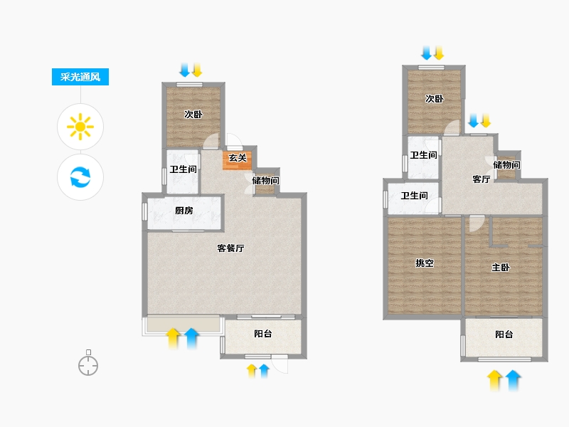 河南省-郑州市-金辉滨河云著3号楼165m²-150.22-户型库-采光通风