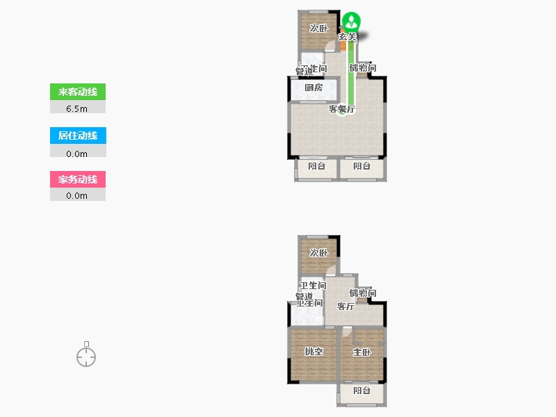 河南省-郑州市-金辉滨河云著3号楼169m²-151.54-户型库-动静线