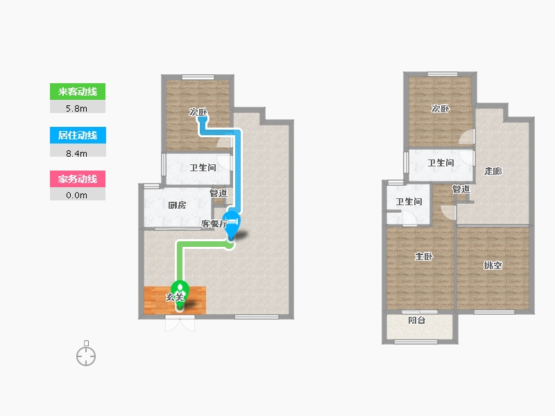 河南省-郑州市-金地滨河风华8号楼,3号楼,4号楼,5号楼178m²-158.87-户型库-动静线