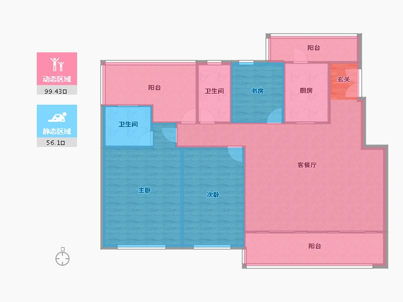 河南省-郑州市-康桥悦蓉园1,6,9,13,19,20,21号楼145m²-144.10-户型库-动静分区