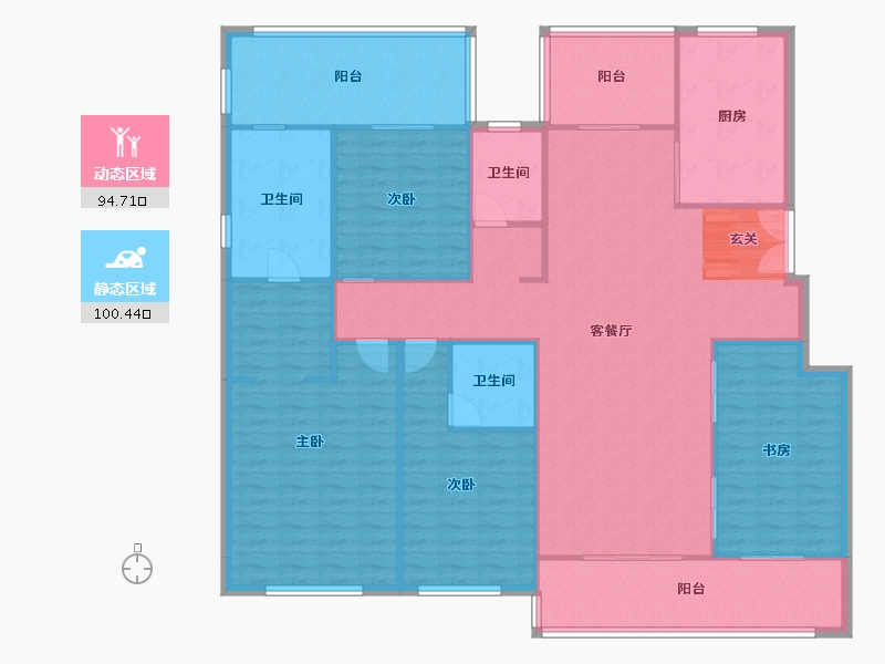 河南省-郑州市-康桥悦蓉园2号楼,10号楼,15号楼185m²-181.14-户型库-动静分区