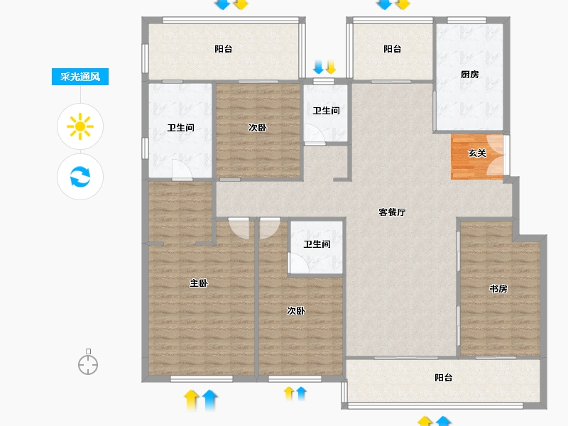 河南省-郑州市-康桥悦蓉园2号楼,10号楼,15号楼185m²-181.14-户型库-采光通风