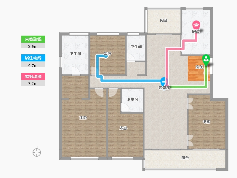 河南省-郑州市-康桥悦蓉园2号楼,10号楼,15号楼185m²-167.86-户型库-动静线