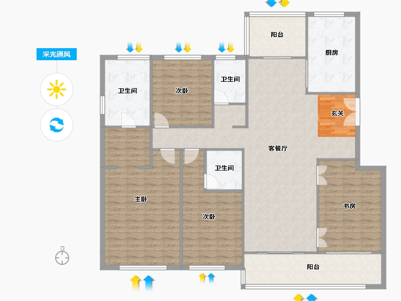 河南省-郑州市-康桥悦蓉园2号楼,10号楼,15号楼185m²-167.86-户型库-采光通风