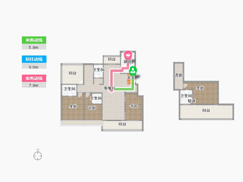 河南省-郑州市-康桥悦蓉园2号楼,10号楼,15号楼185m²-218.76-户型库-动静线