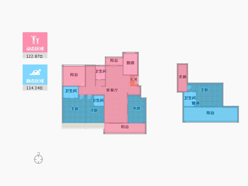 河南省-郑州市-康桥悦蓉园2号楼,10号楼,15号楼185m²-218.76-户型库-动静分区