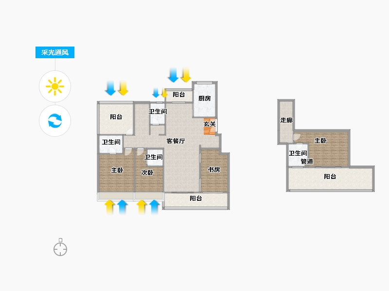 河南省-郑州市-康桥悦蓉园2号楼,10号楼,15号楼185m²-218.76-户型库-采光通风