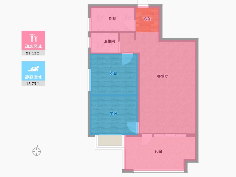 河南省-郑州市-信保春风十里18号楼,13号楼,14号楼,15号楼,16号楼81m²-64.80-户型库-动静分区