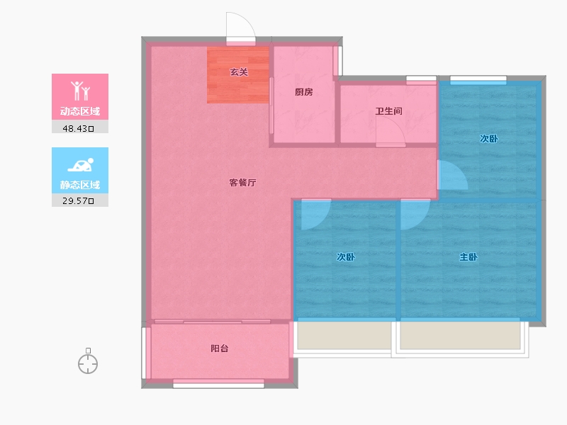 河南省-郑州市-信保春风十里20,22,23,8,1189m²-71.20-户型库-动静分区