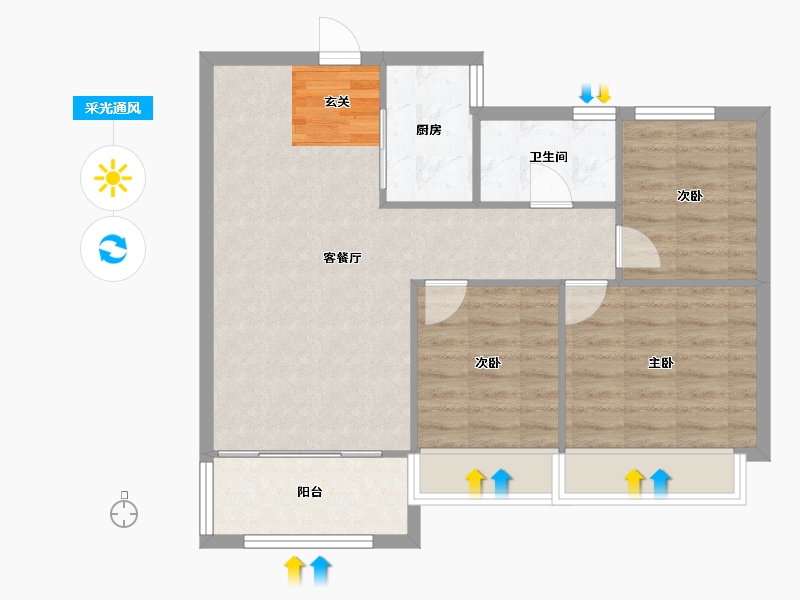 河南省-郑州市-信保春风十里20,22,23,8,1189m²-71.20-户型库-采光通风