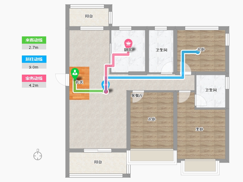 河南省-郑州市-信保春风十里20,21,22,23,8,11,12号楼115m²-92.01-户型库-动静线