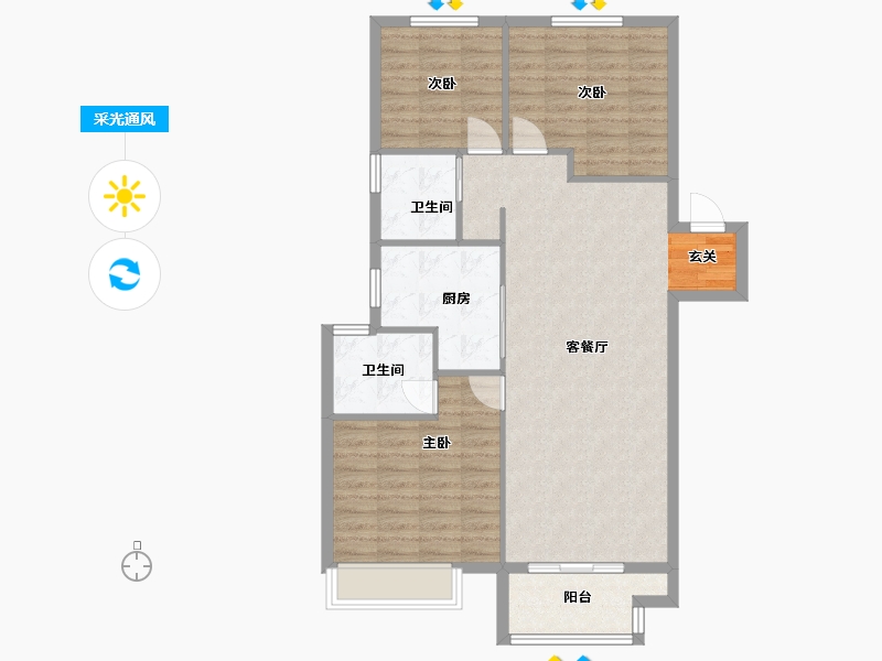 河南省-郑州市-金科集美公馆1号楼,4号楼115m²-92.00-户型库-采光通风