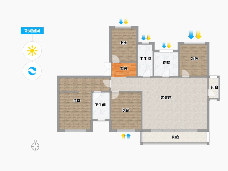 河南省-郑州市-永威逸阳溪畔二期27,二期37,二期38,47,55,56160m²-128.01-户型库-采光通风