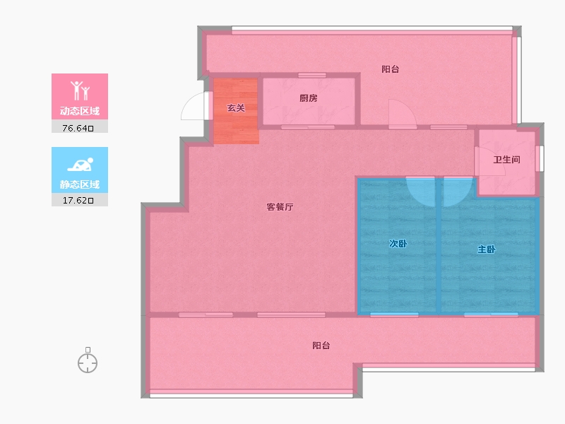 河南省-郑州市-东润玺城C3地块-23号楼107m²-85.89-户型库-动静分区