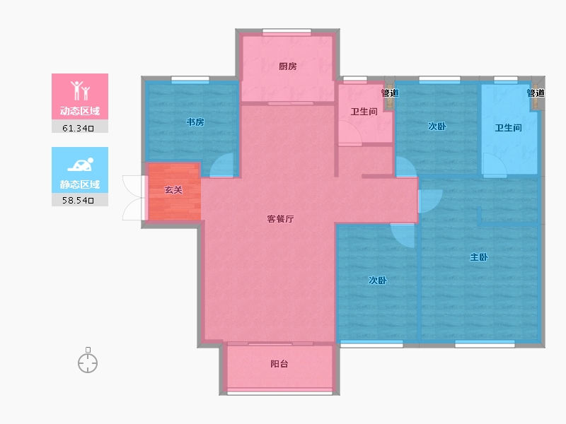 河南省-郑州市-永威逸阳溪畔63,65138m²-110.40-户型库-动静分区