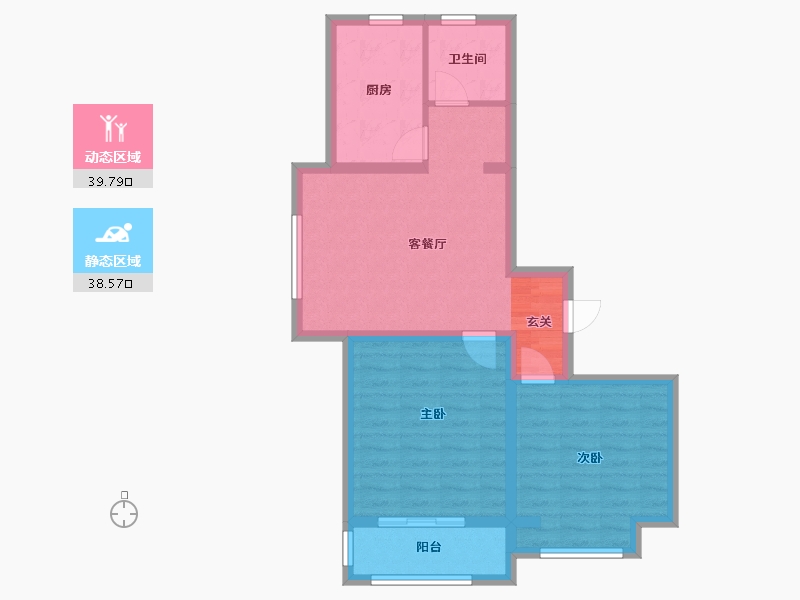 河南省-郑州市-忆江南省级旅游度假区A1户型87m²-69.60-户型库-动静分区