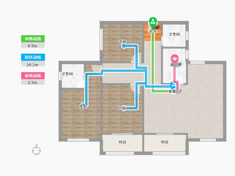 河南省-郑州市-郑西理想城二期17,二期18126m²-100.80-户型库-动静线