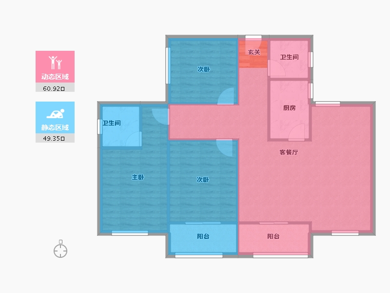 河南省-郑州市-郑西理想城二期17,二期18126m²-100.80-户型库-动静分区