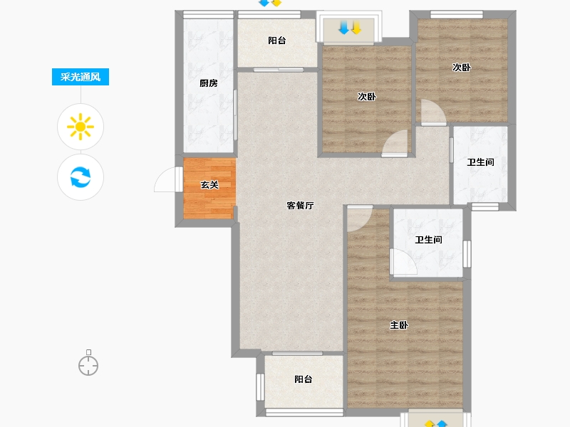 河南省-郑州市-郑西理想城三期10119m²-95.20-户型库-采光通风