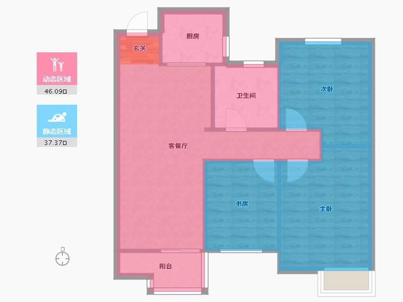 河南省-郑州市-绿城明月江南二期1号楼,295m²-76.00-户型库-动静分区