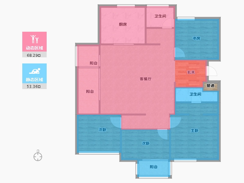 河南省-郑州市-绿城明月江南二期3号楼,3,4140m²-112.00-户型库-动静分区