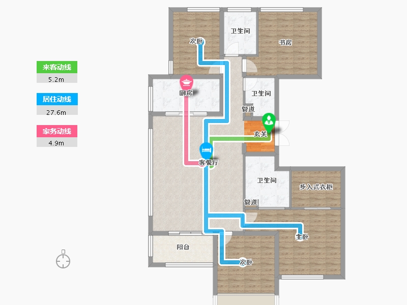 河南省-郑州市-绿城明月江南6165m²-132.00-户型库-动静线