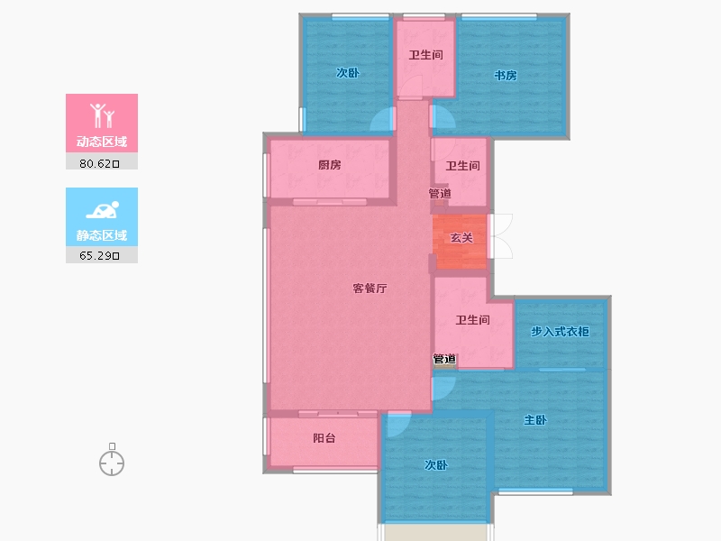 河南省-郑州市-绿城明月江南6165m²-132.00-户型库-动静分区