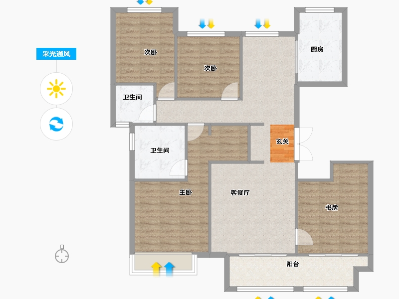 河南省-郑州市-福晟南山府7号楼,8号楼,9号楼,11,12,15,16,17-112.80-户型库-采光通风