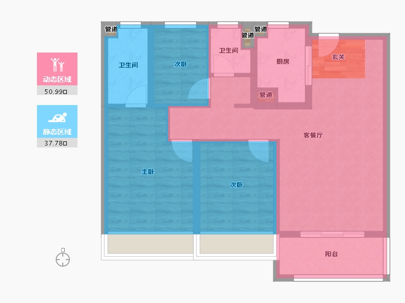 河南省-郑州市-融信江湾城一期2,二期2,三期999m²-79.20-户型库-动静分区