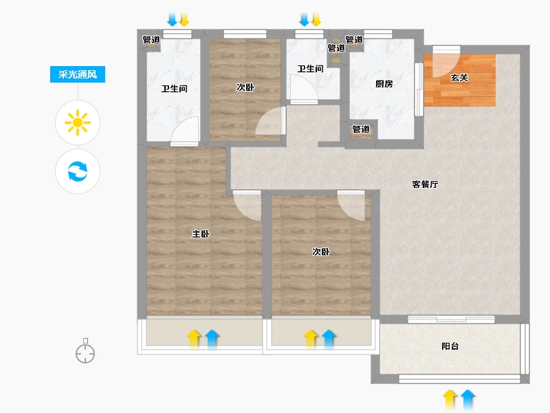 河南省-郑州市-融信江湾城一期2,二期2,三期999m²-79.20-户型库-采光通风