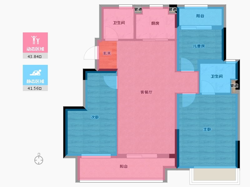 河南省-郑州市-绿都元正望晴川二期15,二期13,二期12,二期595m²-76.20-户型库-动静分区