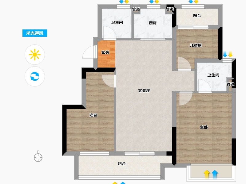 河南省-郑州市-绿都元正望晴川二期15,二期13,二期12,二期595m²-76.20-户型库-采光通风