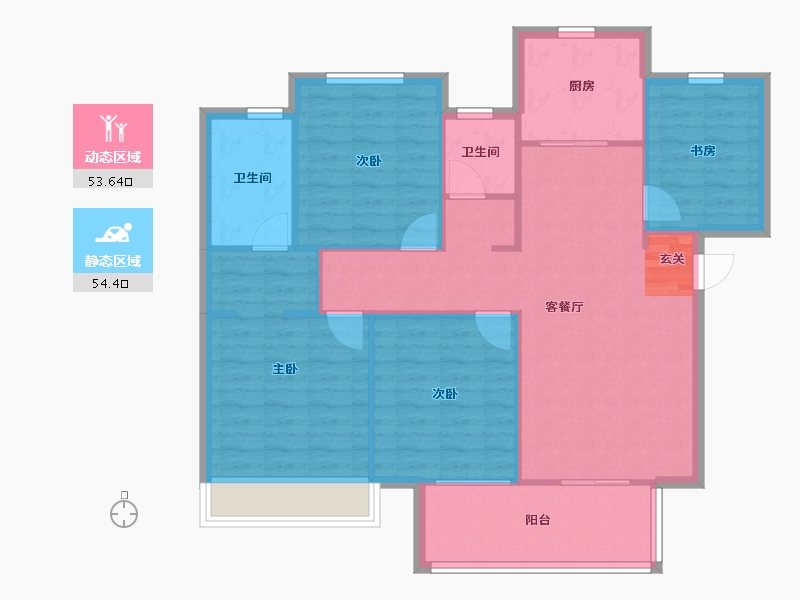 河南省-郑州市-东原阅境16,17123m²-98.40-户型库-动静分区