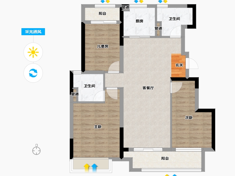 河南省-郑州市-绿都元正望晴川二期15,二期13,二期12,二期5110m²-88.00-户型库-采光通风