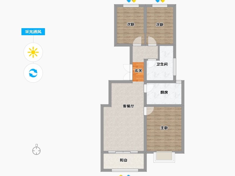 河南省-郑州市-理想名家3,4101m²-80.80-户型库-采光通风