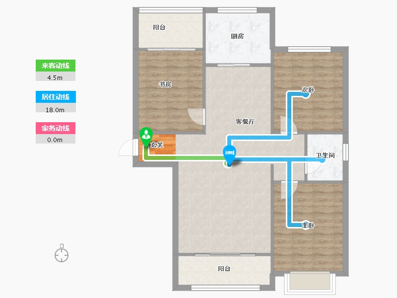 河南省-郑州市-理想名家1,2120m²-96.00-户型库-动静线