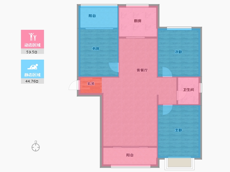 河南省-郑州市-理想名家1,2120m²-96.00-户型库-动静分区