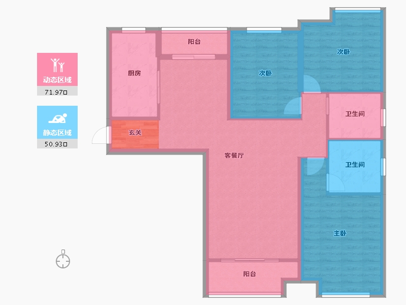 河南省-郑州市-鸿祥钰珑府16号楼139m²-111.20-户型库-动静分区