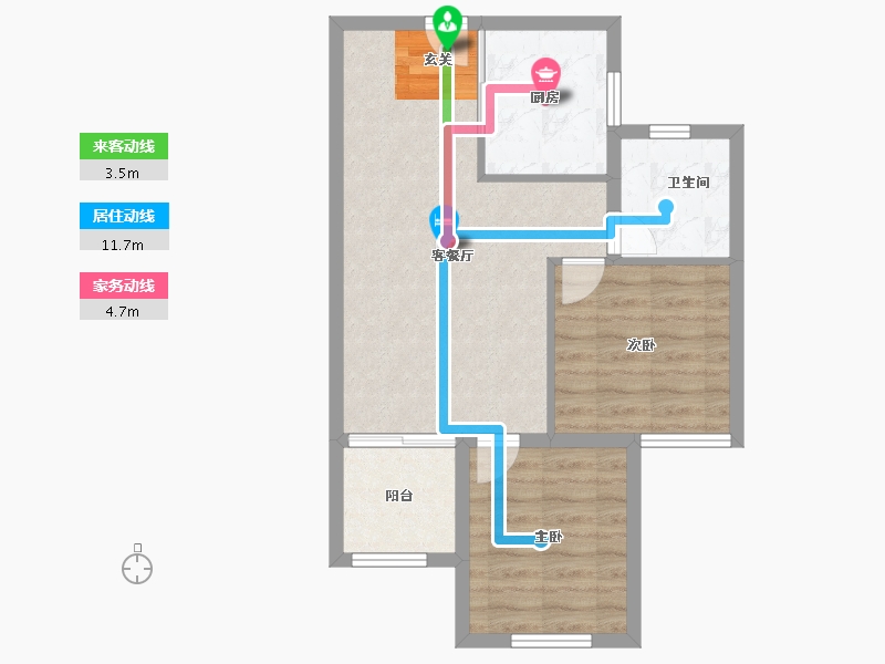 河南省-郑州市-隆盛水木清华3号楼,5号楼74m²-59.21-户型库-动静线