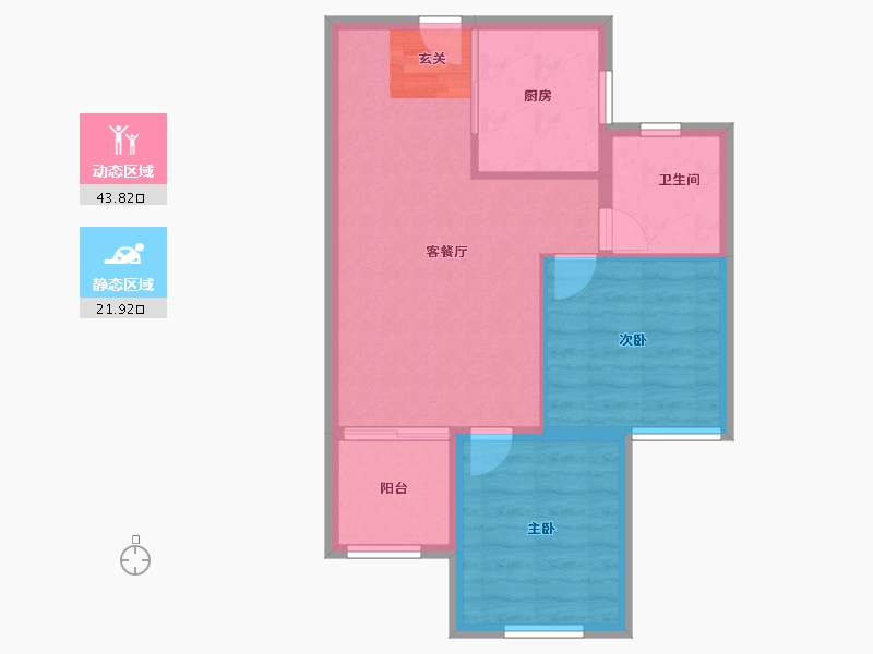 河南省-郑州市-隆盛水木清华3号楼,5号楼74m²-59.21-户型库-动静分区