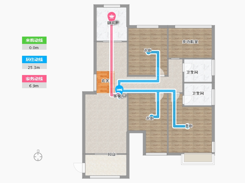 河南省-郑州市-鸿祥钰珑府20号楼160m²-128.00-户型库-动静线