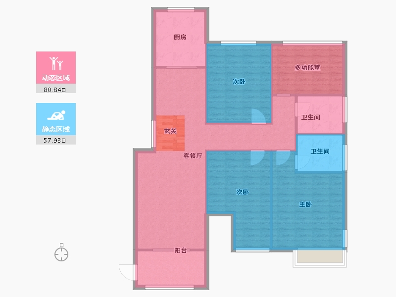 河南省-郑州市-鸿祥钰珑府20号楼160m²-128.00-户型库-动静分区