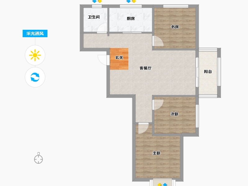 河南省-郑州市-隆盛水木清华3号楼91m²-72.81-户型库-采光通风