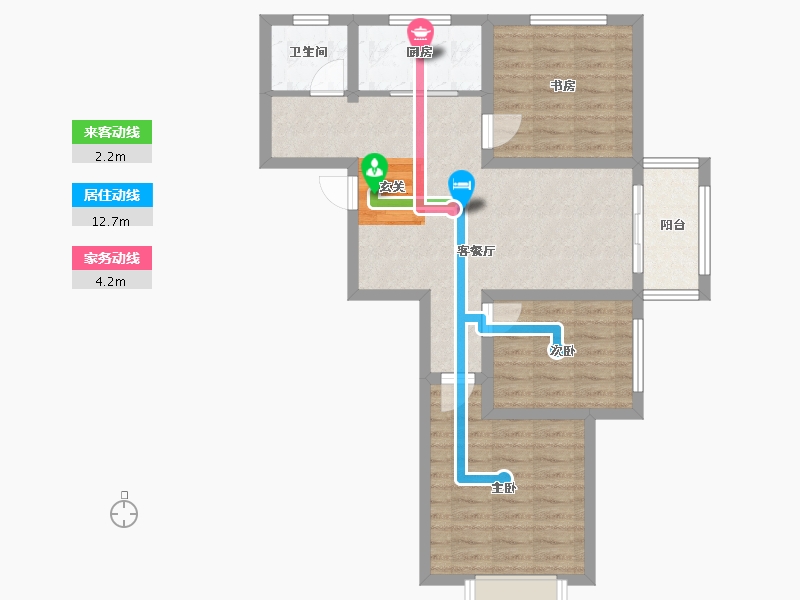 河南省-郑州市-隆盛水木清华3号楼,5号楼91m²-72.81-户型库-动静线