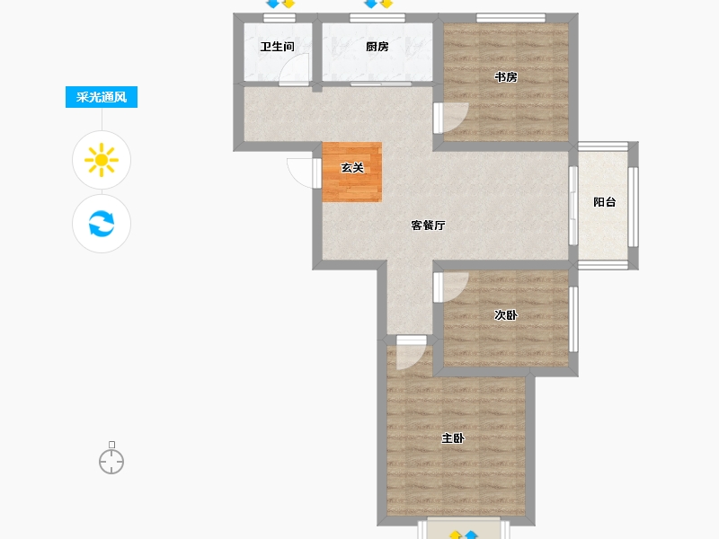 河南省-郑州市-隆盛水木清华3号楼,5号楼91m²-72.81-户型库-采光通风