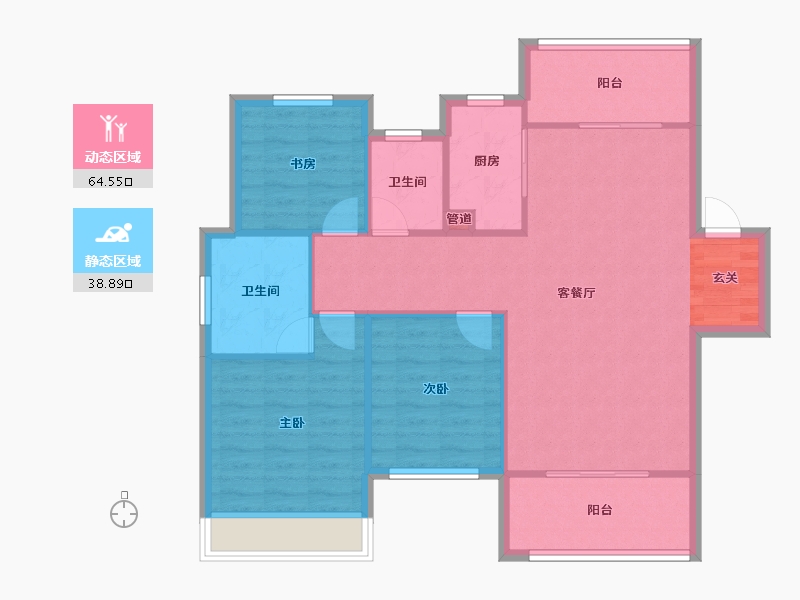 河南省-郑州市-国控云庭7,10118m²-94.40-户型库-动静分区